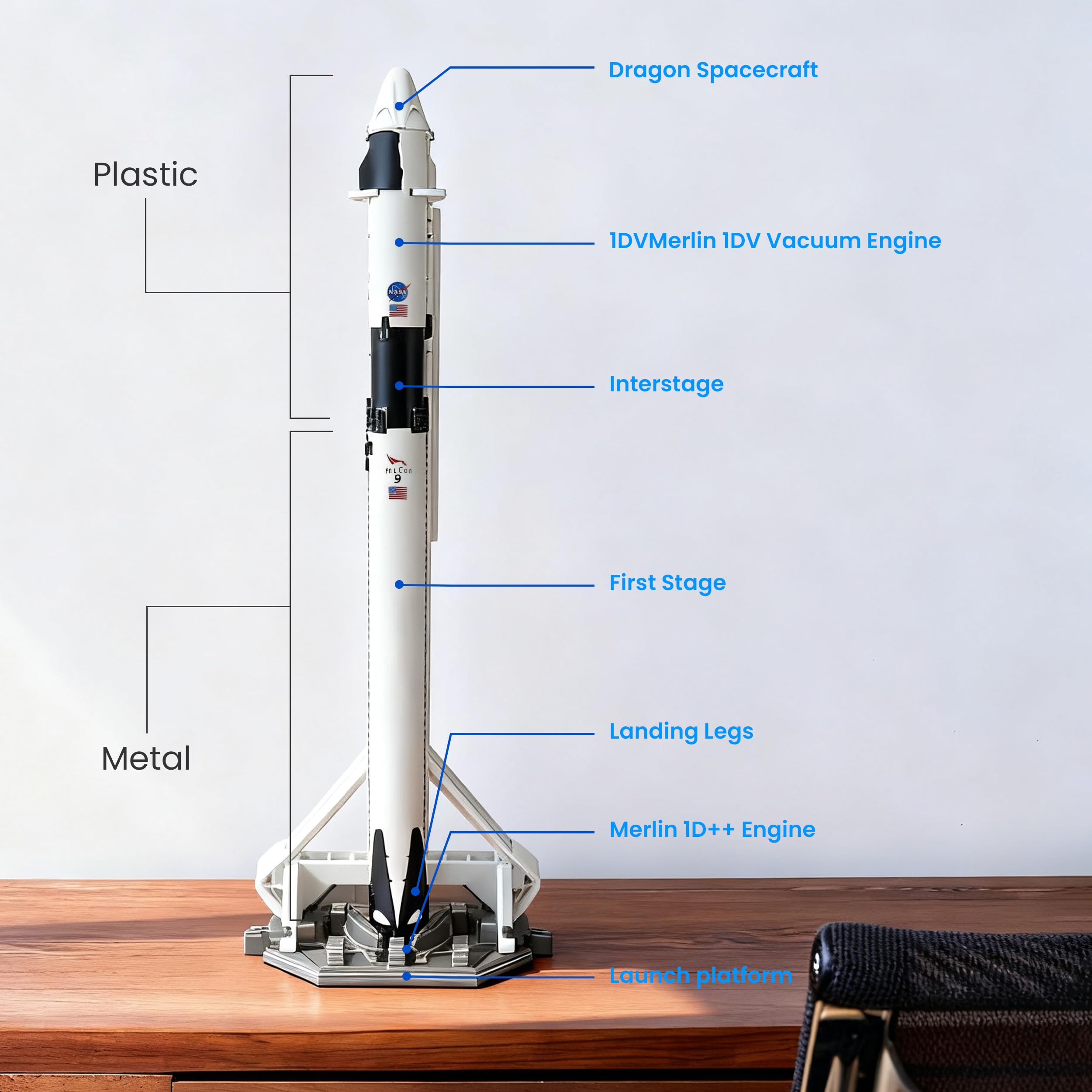 QIYUMOKE 1/200 Spaceship Rocket Model Kit, Compatible with Falcon